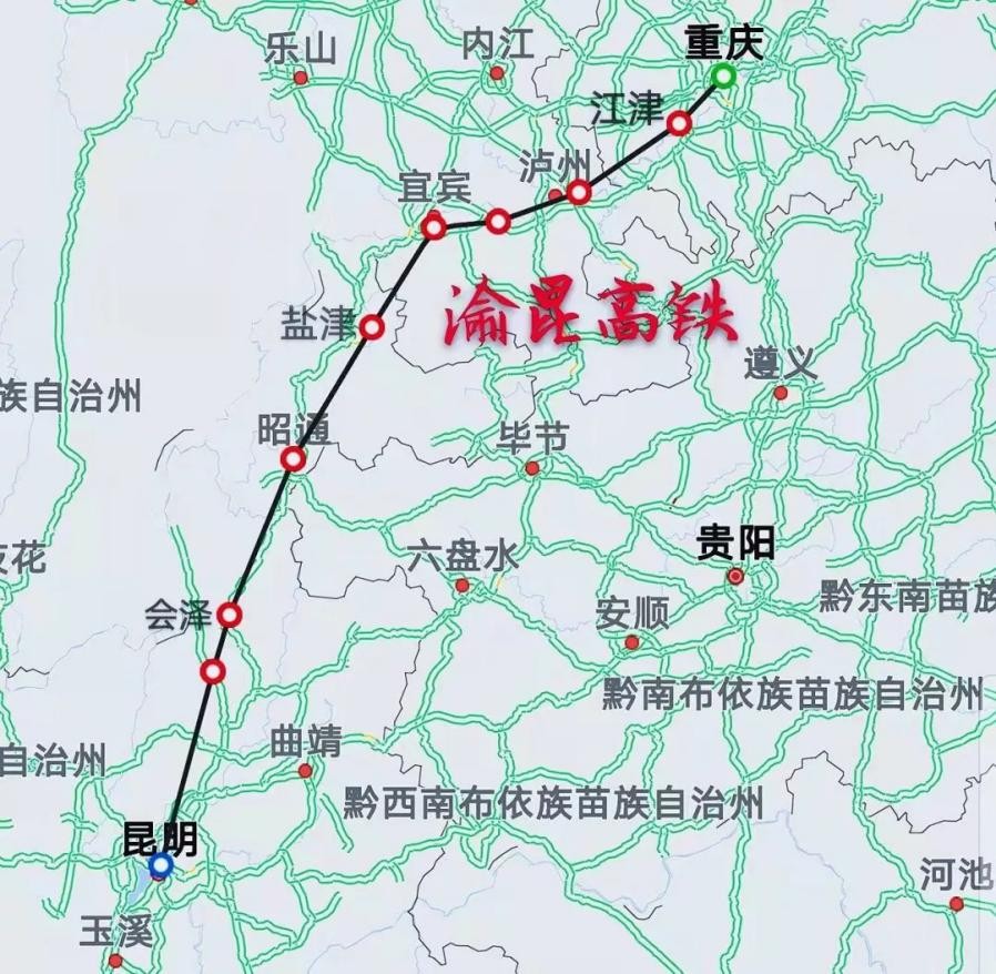 渝昆高铁最新线路图图片
