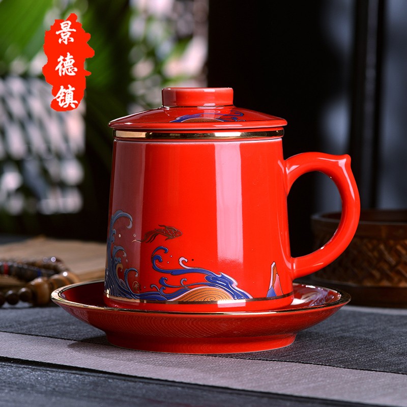 红色旅游纪念品杯子订制红色文化纪念馆茶杯加字定做